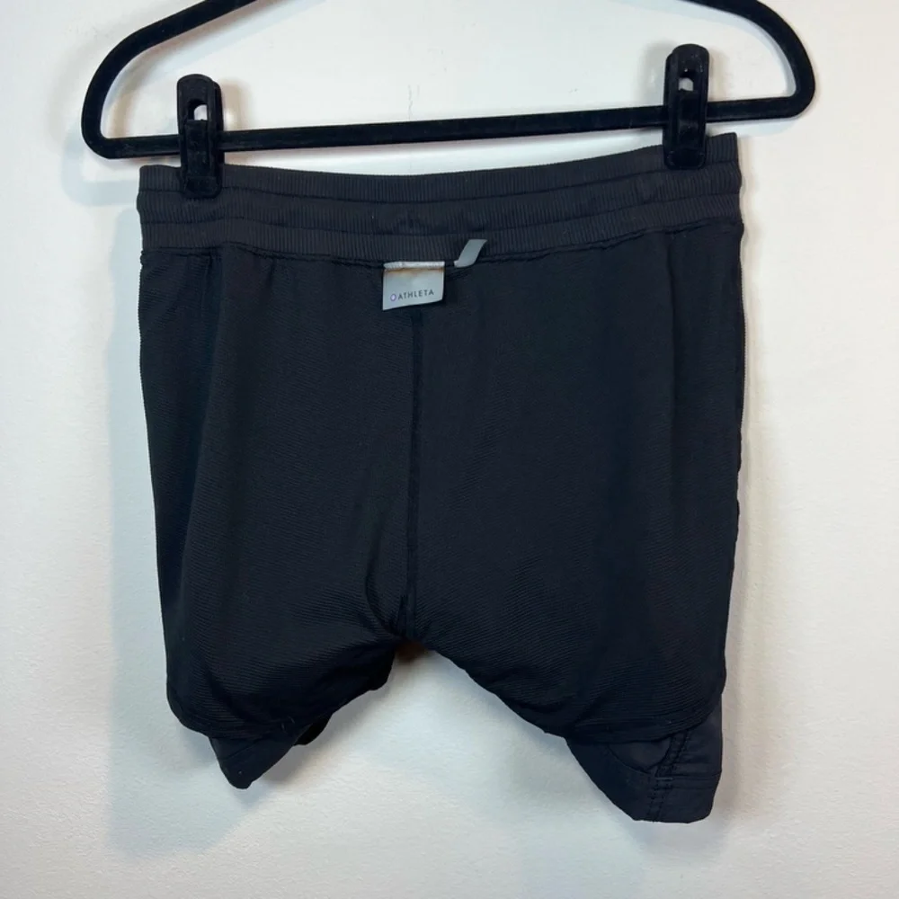 Athleta Trekkie Nylon Cargo Skort Black Pockets Shorts Lined Hiking Golf  Size 6